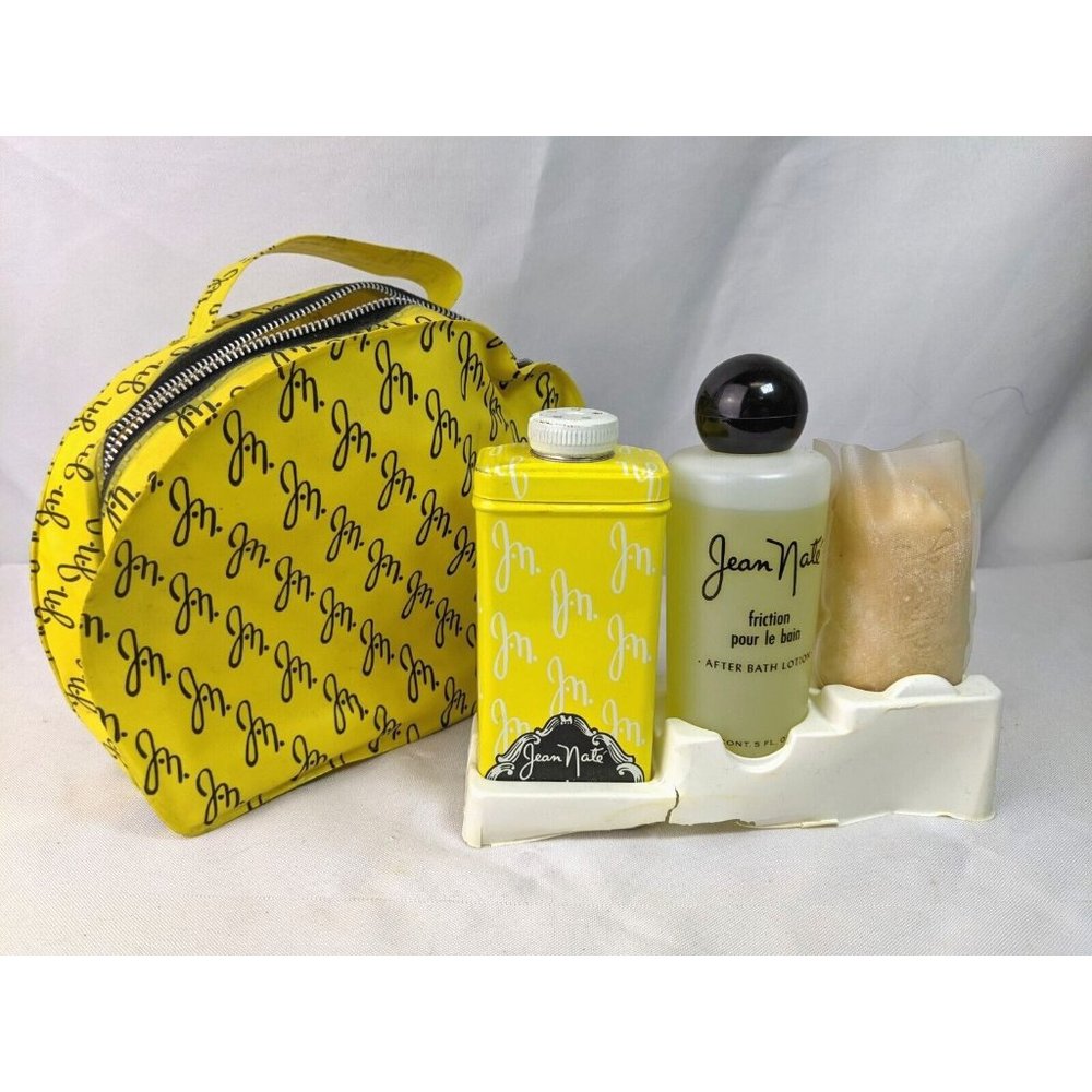 Vintage Jean Nate Bath Travel Bag Kit Lotion Soap Dead Stock New